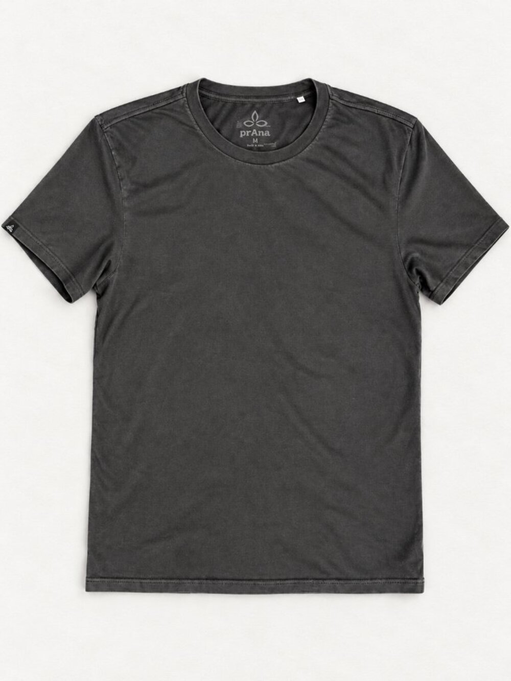 prAna M1CREW114 Crew Tee Men’s M Washed Black Organic Cotton Blend